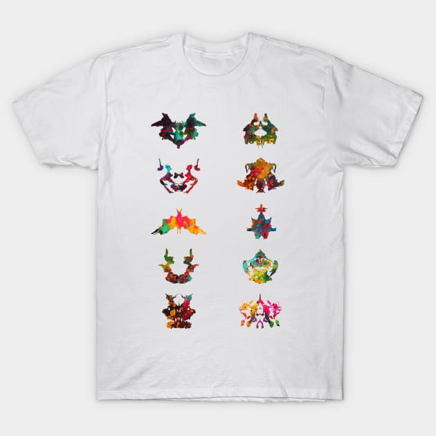 Collection of Rorschach inkblot tests T-Shirt by erzebeth